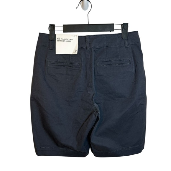 Nwt Loft Dark Gray Washed Twill Bermuda Shorts - Picture 2 of 6